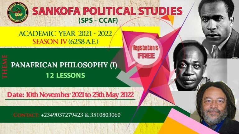 Sankofa Political Studies (SPS) – African Identity Lecture Series